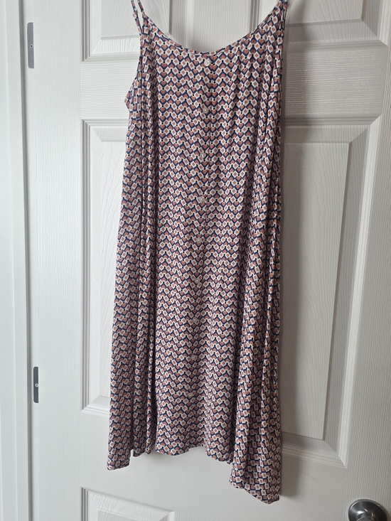 Reitmans Dresses & Skirts - Reitmans Pink and Navy Geometric A-Line Dress
